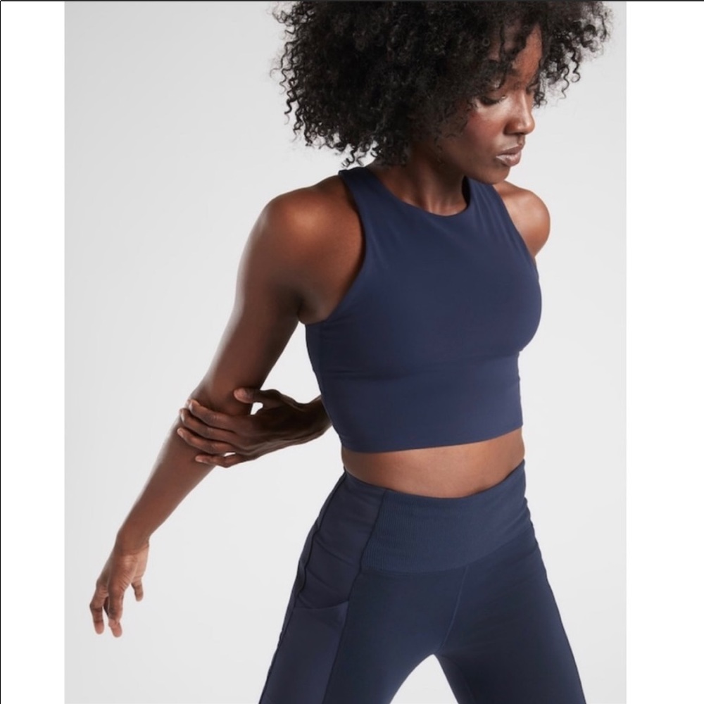 Athleta Conscious Crop Bra in Navy S